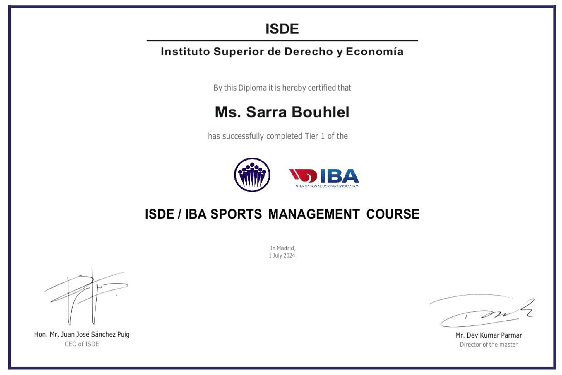 Certificate Course IBA